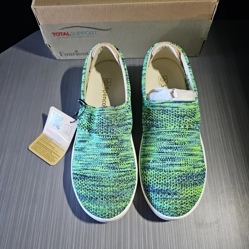 Spenco Coastal Slip-On Orthotic Sneakers Women's 7.5W Stretchy Comfort Shoes NWB